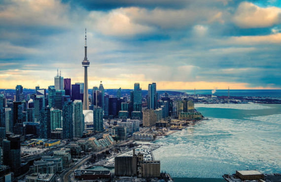 The iconic CN Tower in Toronto was illuminated with blue & green