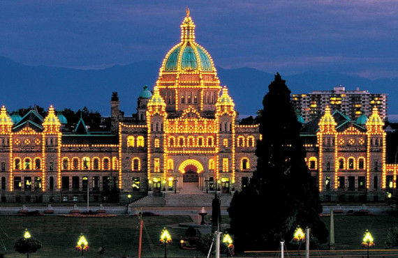 Parlement de Victoria en soirée