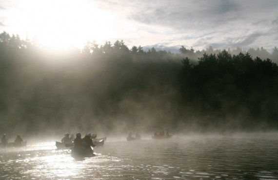 Morning canoe adventure (iStock-91597972-blakisu)
