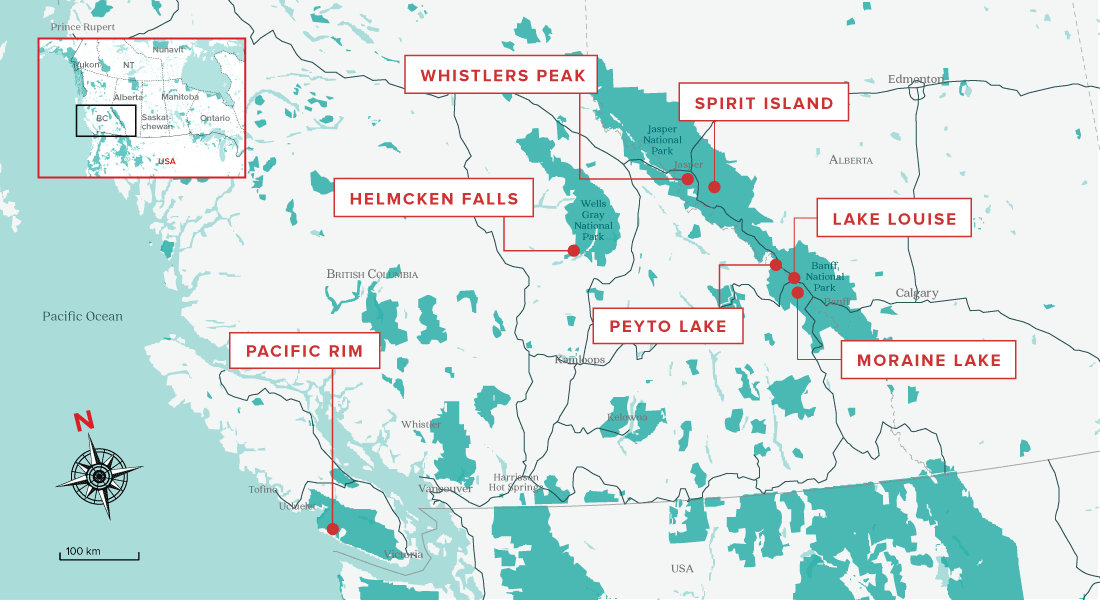 map of western canada