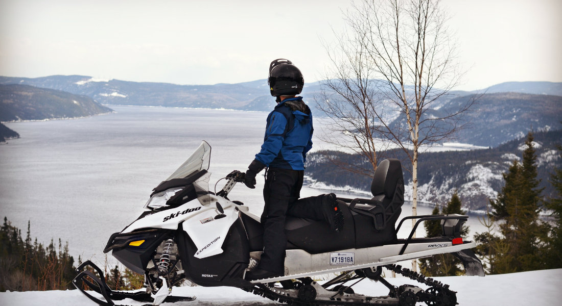 canada snowmobile excursion The Saguenay fjord by snowmobile