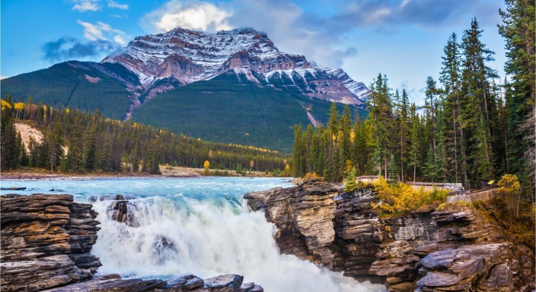 top falls in Canadian Rockies