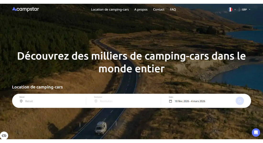 RV rental with Campstar Screenshot of the Campstar RV rental search web platform