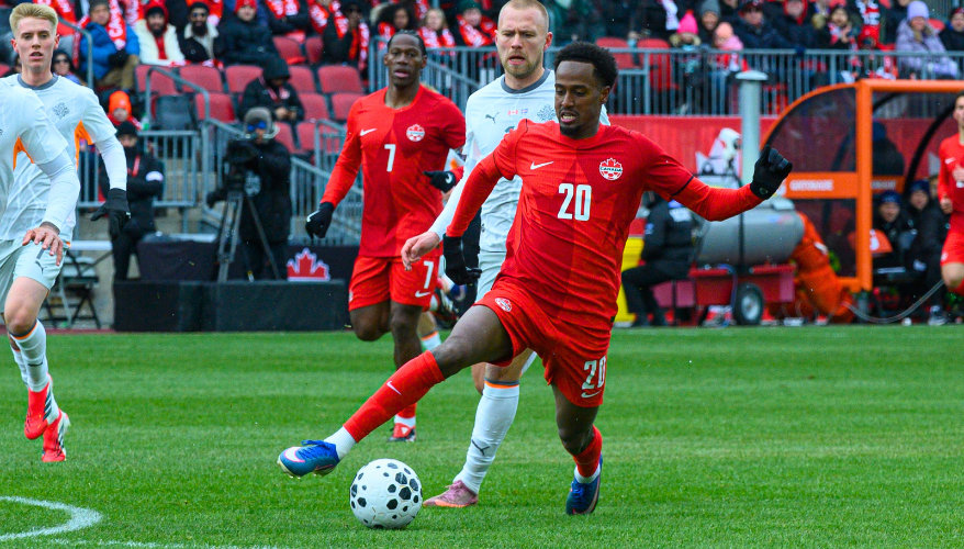 Football The Canadian football team during a friendly match against Iceland