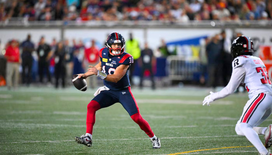 The Montreal Alouettes The Canadian football team, the Montreal Alouettes, during a match