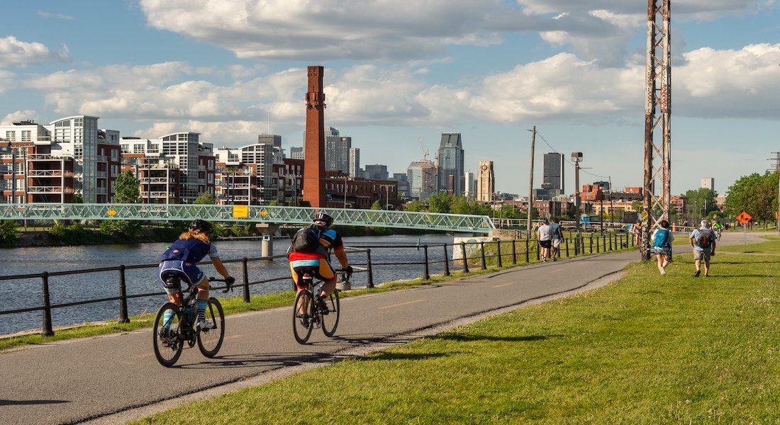 Biking along the Lachine Canal