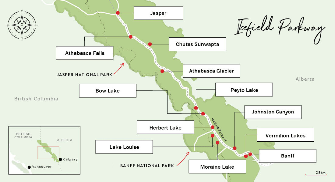 icefileds parkway canadian rockies what to see