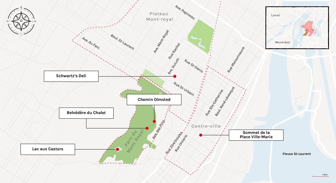 montreal tourism map