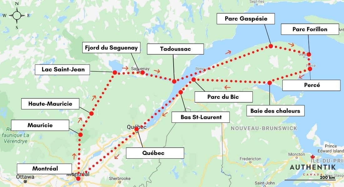 road trip au québec 3 semaines