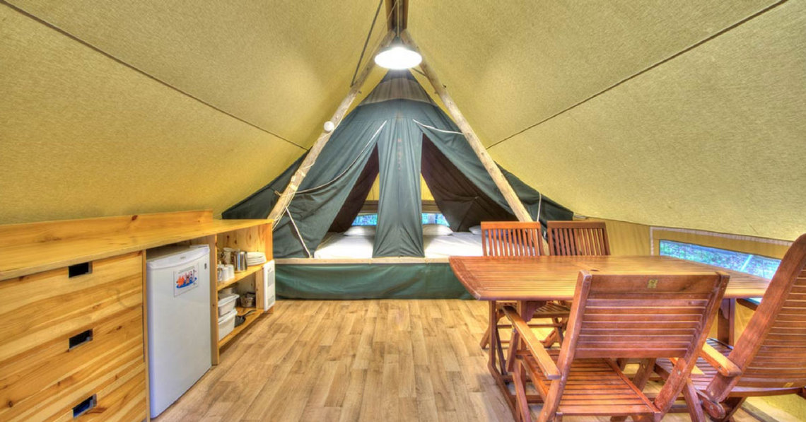 Tente Huttopia Intérieur de la tente Huttopia