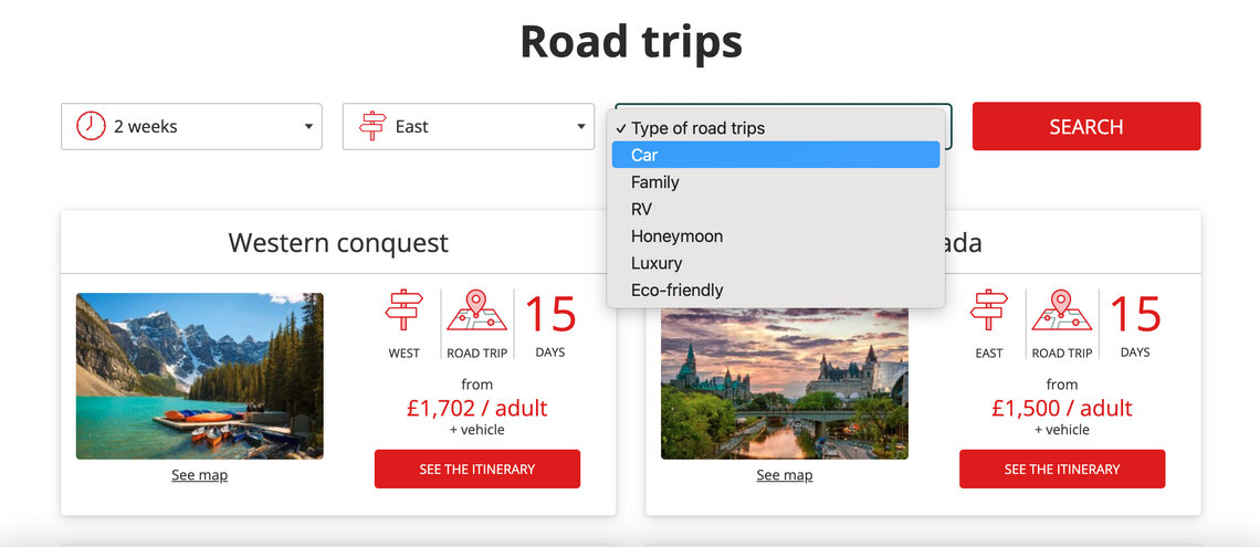 Plan your canada itinerary online