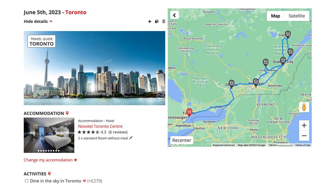 Canada road trip by car