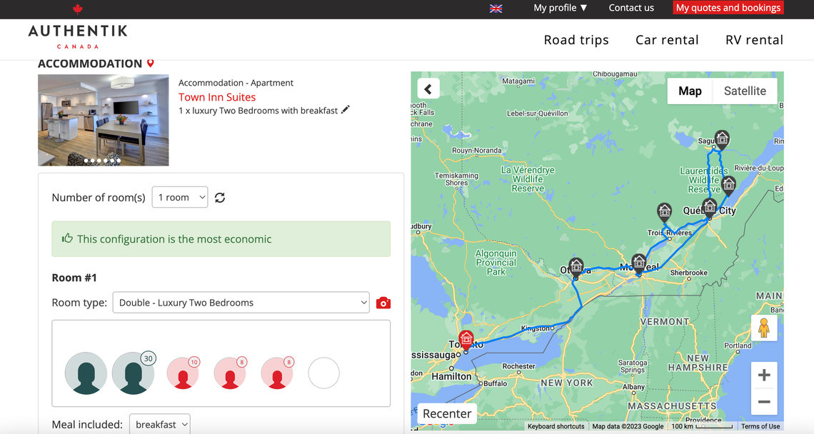 Booking Canada holidays online