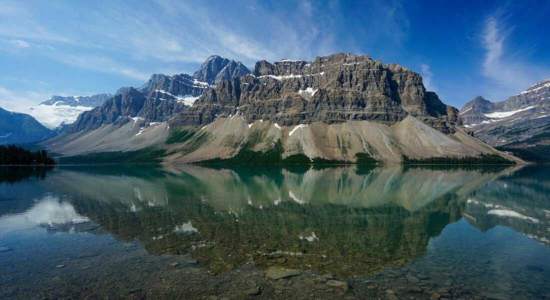 Le Lac Bow, Parc national de Banff dans les Rocheuses canadiennes