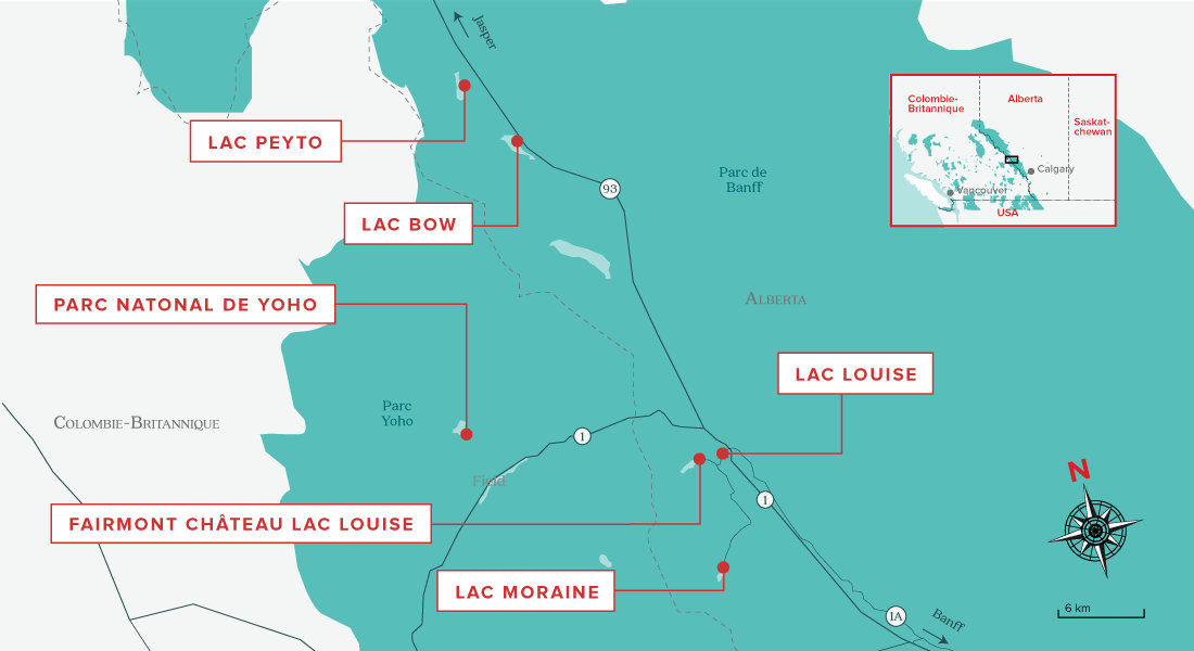 guide rocheuses canadiennes carte lake louise