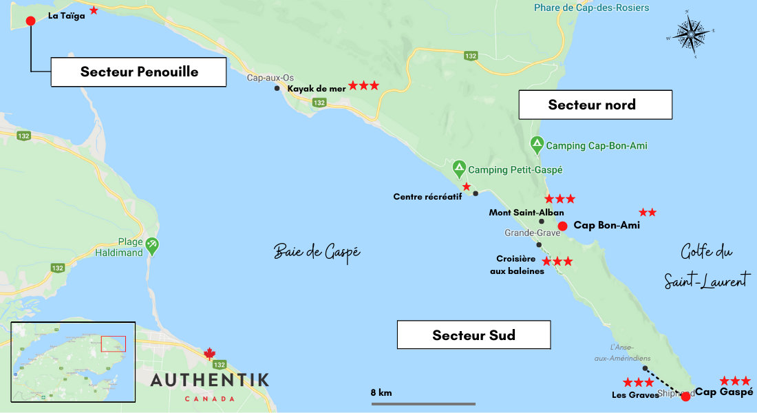 Carte du Parc Forillon