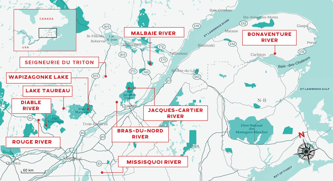 map river quebec canoe