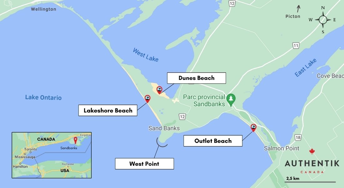 Sandbanks map of things to do