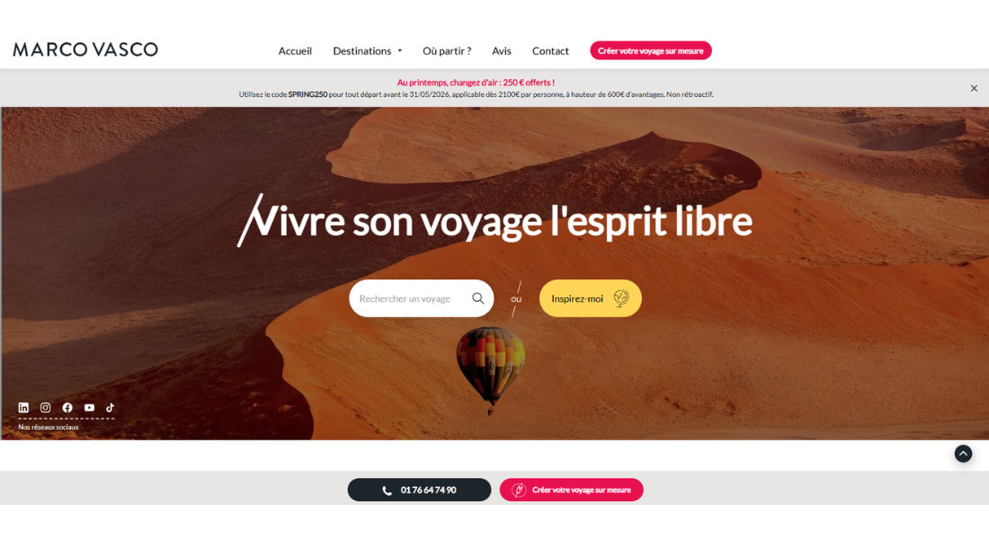 Marco Vasco Capture d'écran du site de Marco Vasco