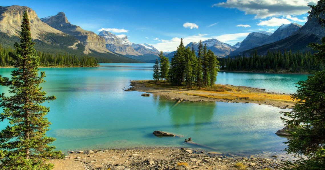 guide voyage rocheuses lac maligne spirit island