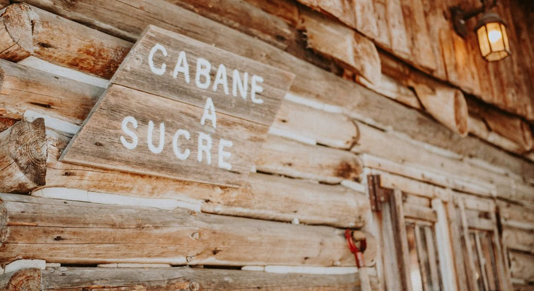 Open/closed in April in Canada Sugar shack in Quebec