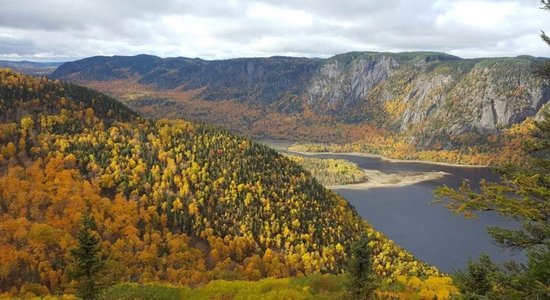 Autumn scenery in Saguenay Fjord park