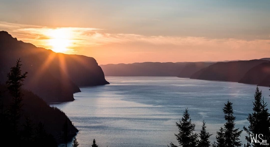Coucher de soleil sur le fjord du Saguenay