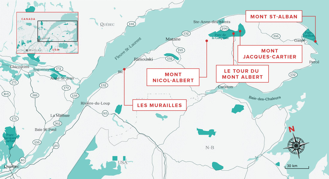 randonnées en Gaspésie