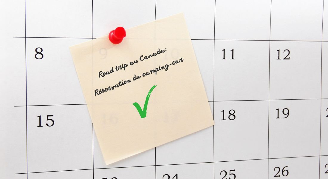 Book early Calendar with a note indicating that the RV has been booked