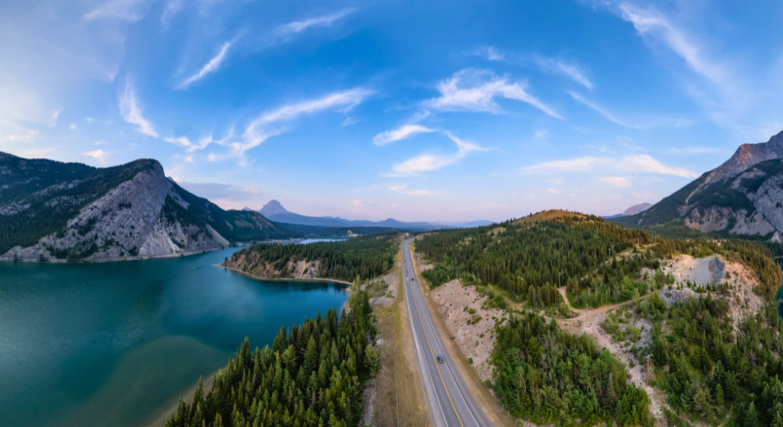 Scenic road in the Canadian Rockies