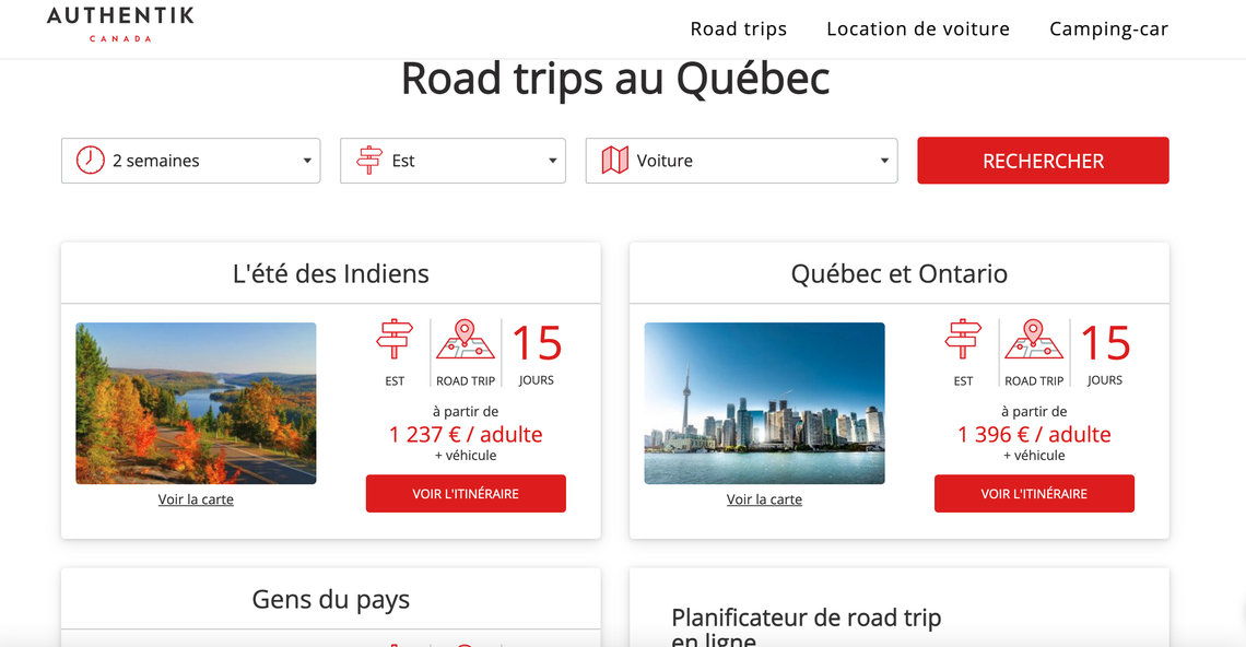 Planificateur de voyage