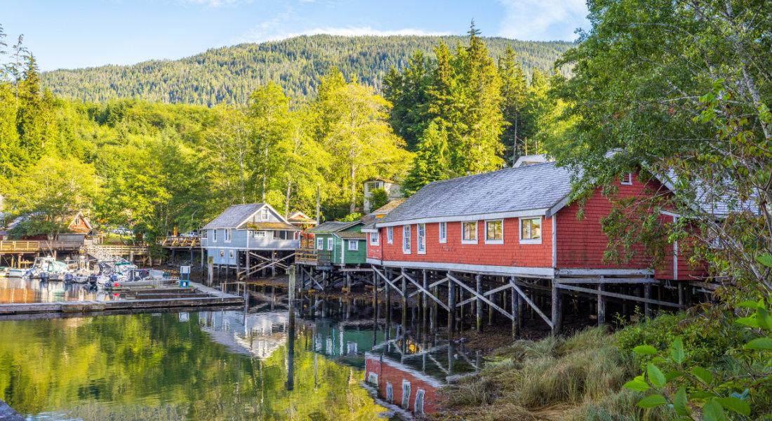 Telegraph Cove Village typique de Telegraph Cove avec maisons sur pilotis