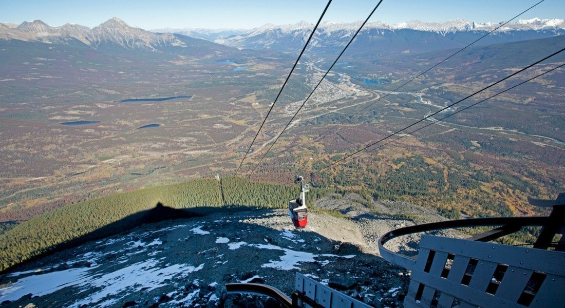 Vue sur Jasper et les environs à bord du téléphérique