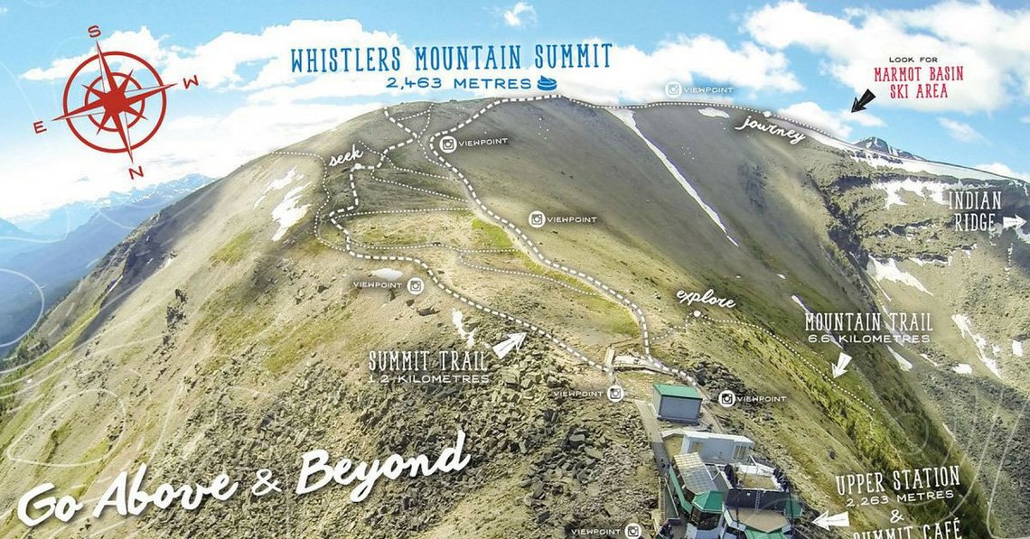 hikes in Whistler map