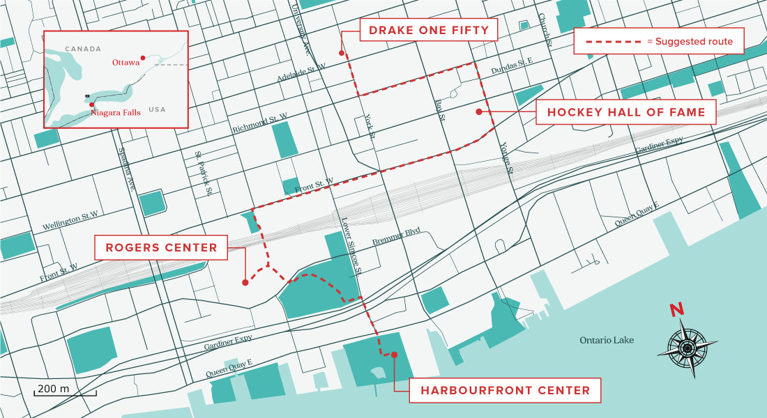 Visit Toronto in 24 hours map