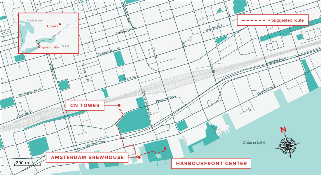 Visit Toronto in 24 hours map