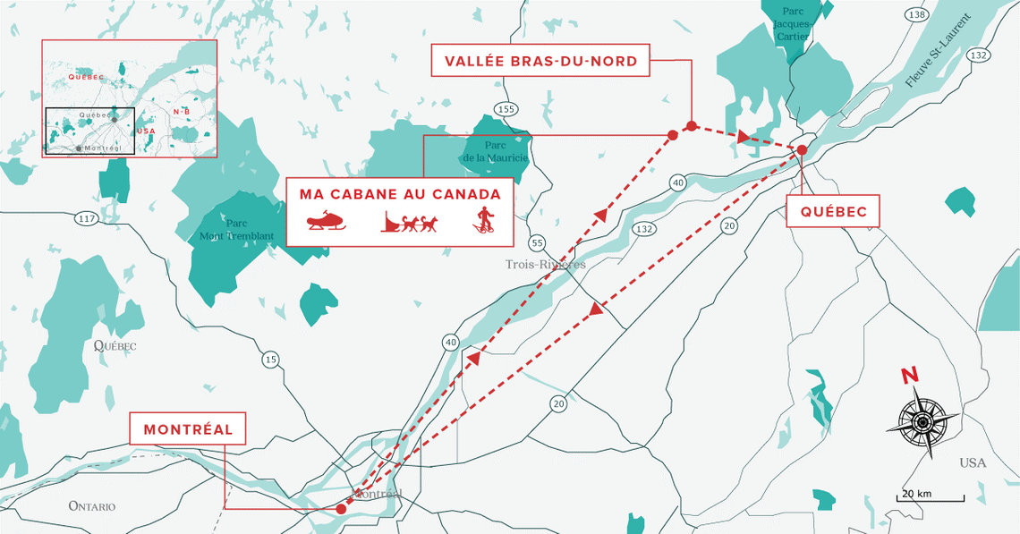 Ultime voyage d'hiver au Canada carte