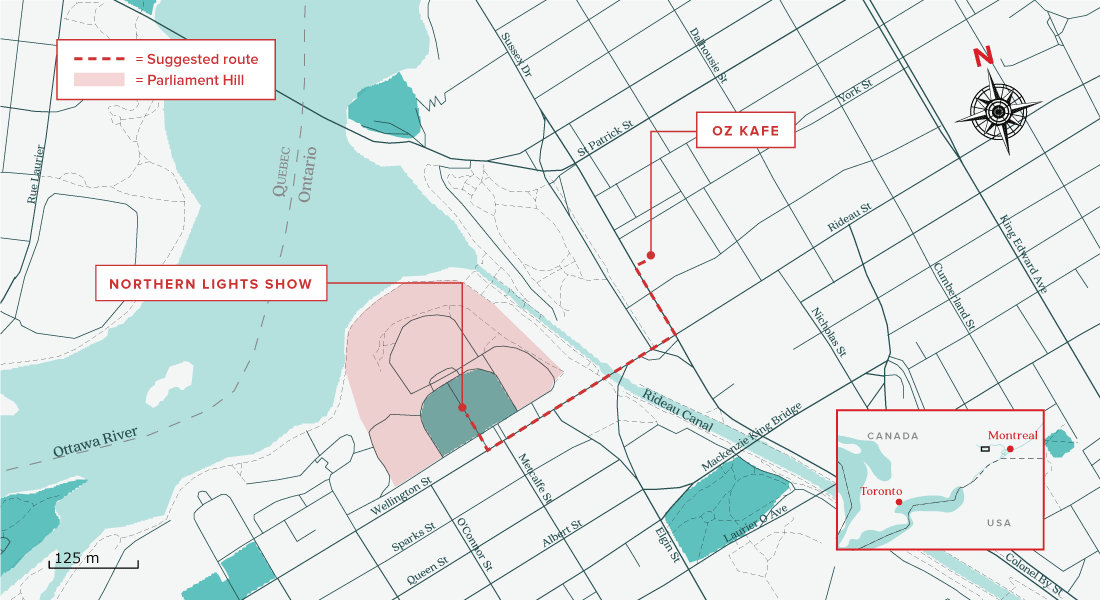 Ottawa one day itinerary map