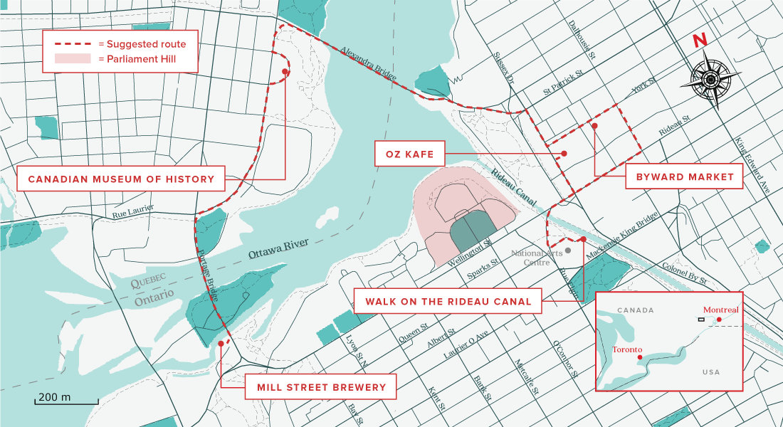 Ottawa walking tour map