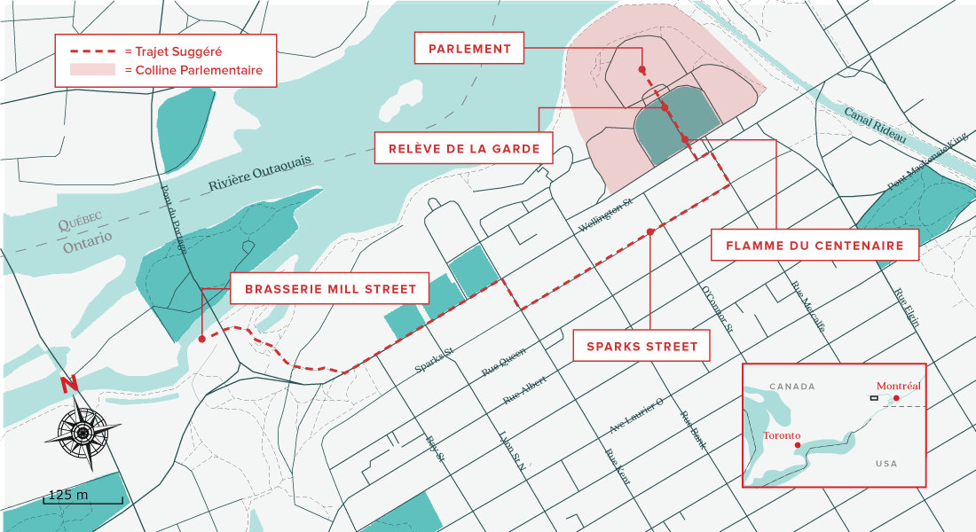 Carte de quoi visiter à Ottawa en 24 heures