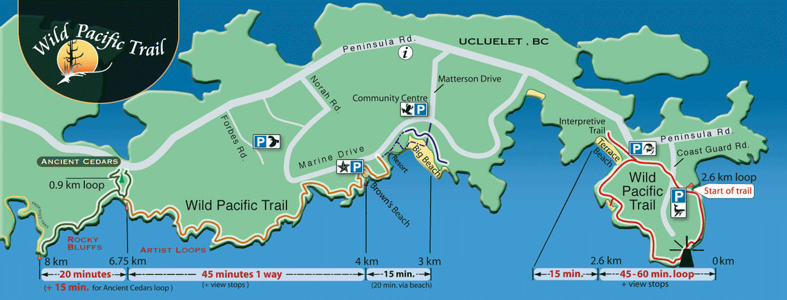 Pacific rim hiking trails map