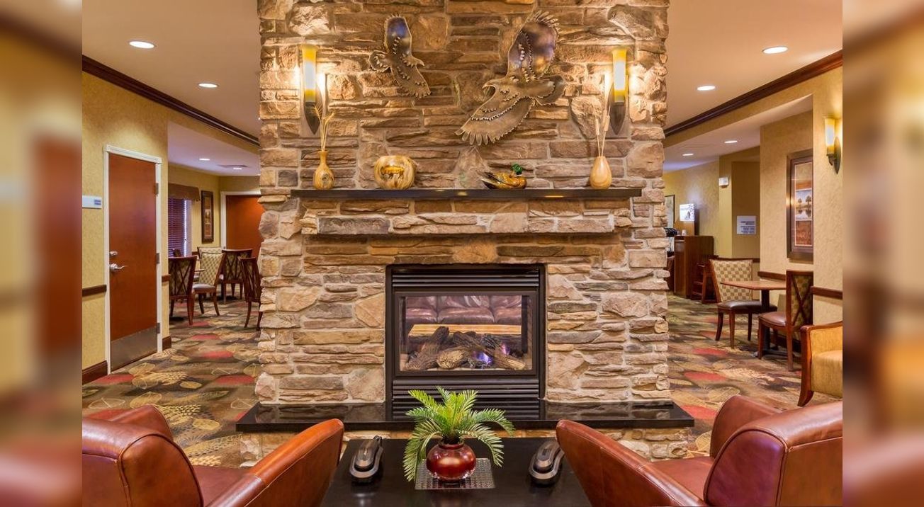 Lobby fireplace