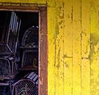 Shed with lobster traps