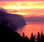 Sunset over Saguenay Fjord