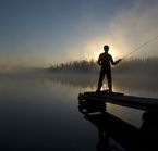Fishing at sunrise