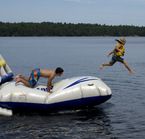 Swimming in lake and river