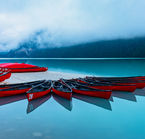Canoes on Lake Louise