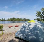 Camping en tente, pointe taillon