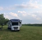 Camp in a vineyard