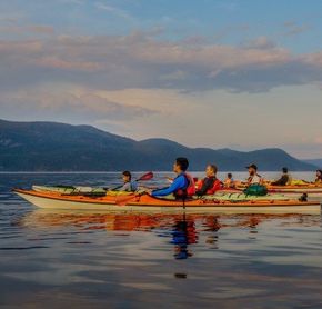 Family kayaking